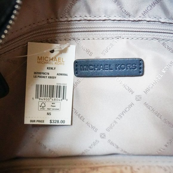 Michael Kors Kenly L Pocket Xbody Bag MK Admiral - Picture 9 of 12